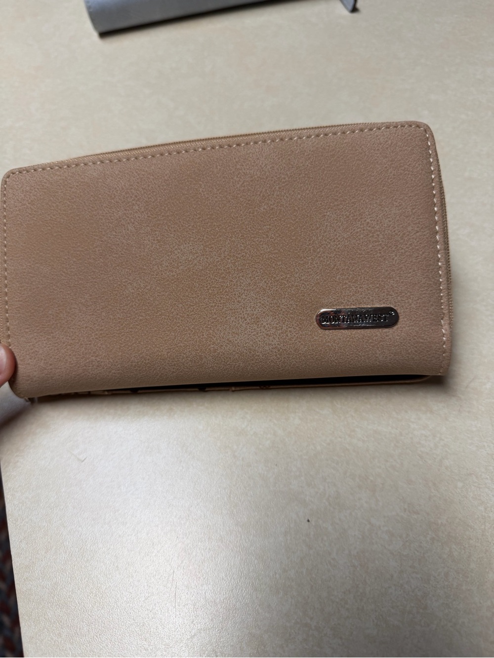 Montana West Tan Bi-Fold Wallet with Metal Logo